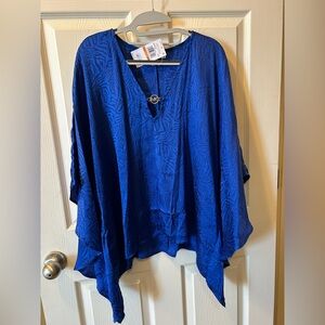 Michael Michael Kors S/M (Small/Medium) Elegant Blue Women's Scarf Top Blouse